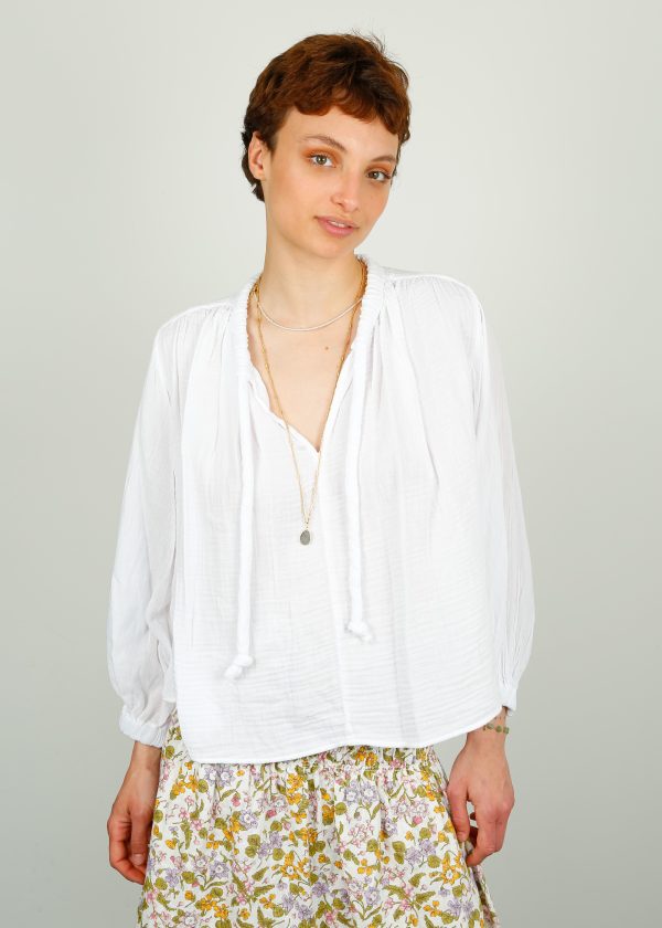 V Kathleen Top in White Hot on Sale