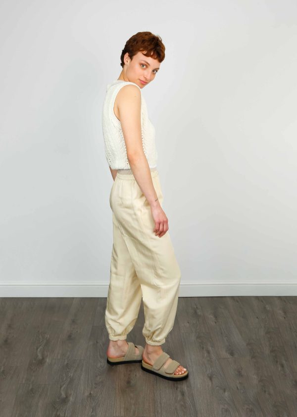 JOSEPH Taio Trousers in Alabaster Hot on Sale