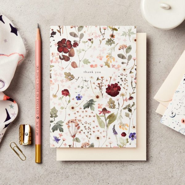 KL L&L Pressed Floral Card For Discount