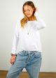 PARK LS Cotton Rd Neck in White on Sale