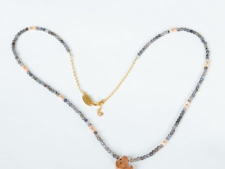 ZOI Hugo Necklace, Iolite, Rhodonite, Pearl Online