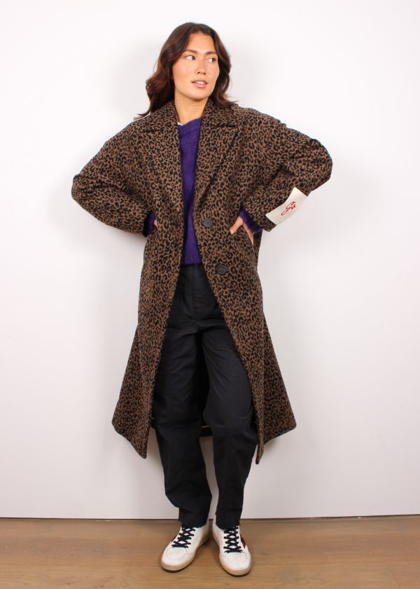 GG Golden Cocoon Wool Coat in Leopard Online now