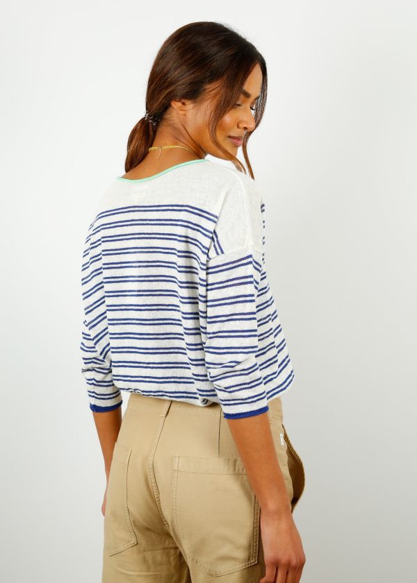 BR Neep Stripe Knit in Blue, White For Sale