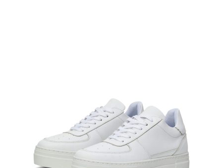 SLF Harper Leather Trainers in White For Discount